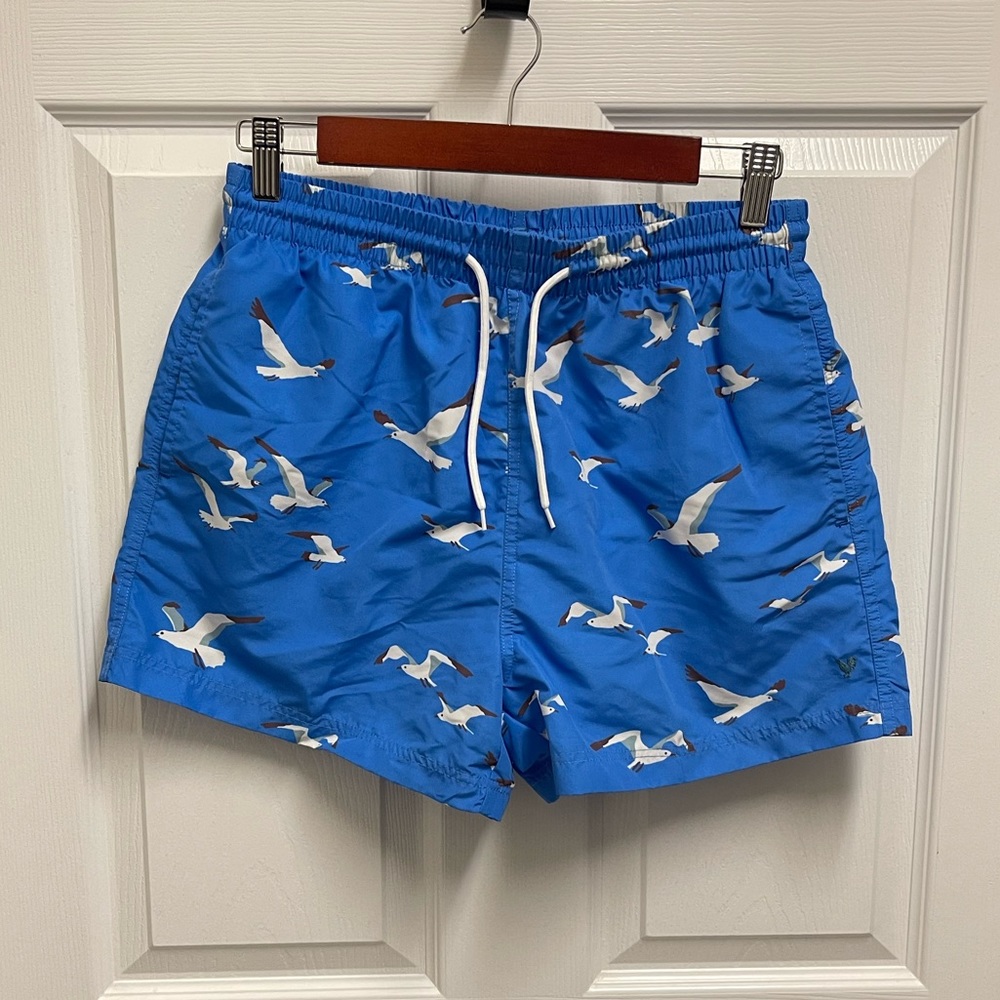 Blue Rooster Seagull Swim Trunks